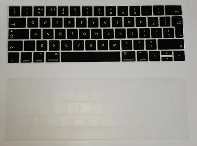 UK EU Keyboard Skin Cover For Apple MacBook PRO 13 A1989 Touch Clear & Black • £3.95