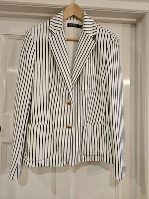 $59.99 • Buy Lauren By RALPH LAUREN Stripe Blazer Size 10 US/14 Aus