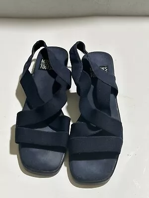 Mootsies Tootsies Navy Blue Sandals Size 8 M  Stretchy II Straps • $19.99