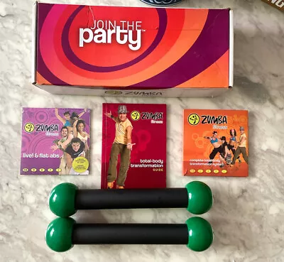 Zumba Fitness Join The Party Total Body Transformation Kit-DVDs & Toning Sticks • $45