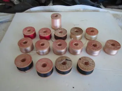 Belding HEMINWAY Pure Silk Thread On Wooden Spools Size D FLY TIE Lot Of 16 • $19.99