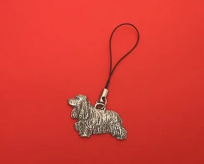 Cocker Spaniel Pewter Mobile Phone Charm Useful Mum Dad Cocker Spaniel Gift NEW • £5.99