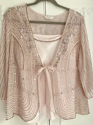 🌷14 Beautiful 2-part Sparkling Evening Top ‘Changes By Together’ Pale Pink🌷 • £12
