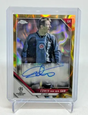 2021-22 Topps UEFA Champions League EDWIN VAN DER SAR Gold Lava AUTO SSP #CA-EV • $99.99