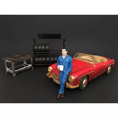 Mechanic Larry Taking Break Figure For 1:18 Scale Models By American Diorama • $16.98