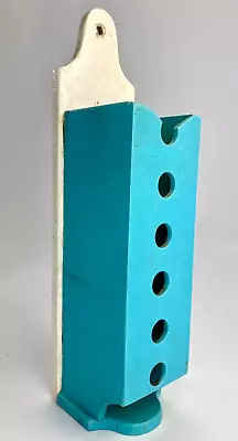 Vintage Wood Wall Mount Matchbook Holder Paint Turquoise Blue Rustic Kitchen 9  • $9.95