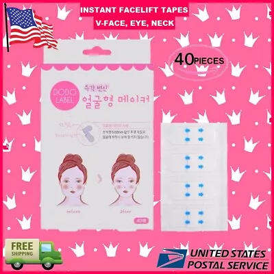 $6.99 • Buy 40 Pieces Set Instant Face Neck Eye Face Lift Tape V Shape Facelift Antiwrinkle 