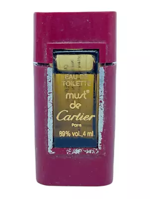Must De Cartier Paris Eau De Toilette Miniature Splash (89% Vol. | 4mL) Vintage • $24.99