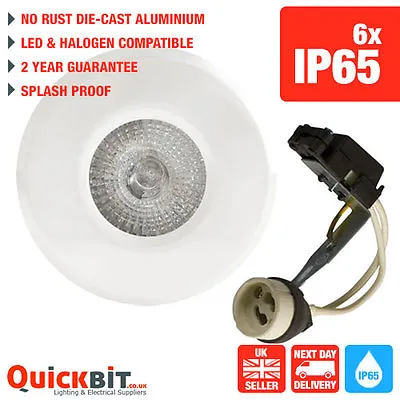 White Bathroom Gu10 Downlights Also For Soffit Led Or Halogen Compatible X 6 • £25.15