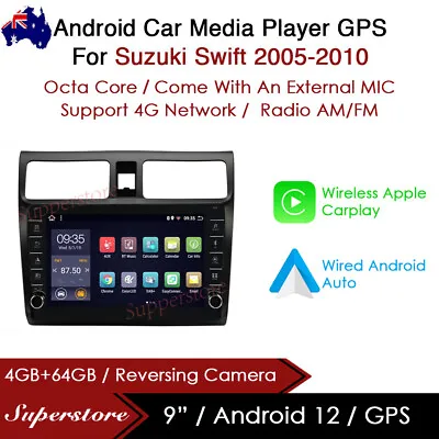 $559.95 • Buy 9” Android 12 Car Stereo Non-DVD GPS  Head Unit For Suzuki Swift 2005-2010