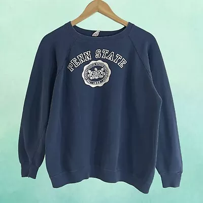 Vintage 60s 70s Penn State Crewneck Sweatshirt Velva Sheen College 24x24 Inch • $125