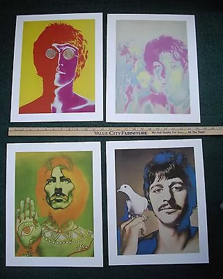 Beatles Psychedelic Heavy Stock Posters Richard Avedon 4 Posters 15  X 12  Nice • $170