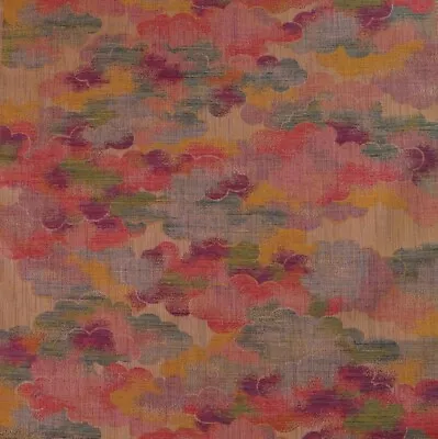 Japanese Vintage Kimono Fabric 100cm Silk Blend 36cm Width Multicolour Cloud • £8.50