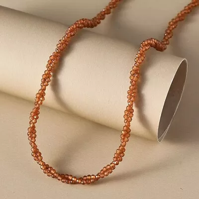 £19.99 • Buy Natural Hessonite Necklace In Sterling Silver Hessonite Garnet Bead Necklace