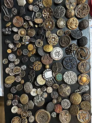 Lot Of Mixed Antique To Vintage Metal & Brass Buttons • $49.99