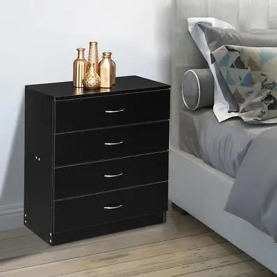 $71.18 • Buy 4 Drawer Chest Dresser Clothes Storage Bedroom Furniture Cabinet Metal Handles