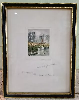 Claude Hamilton Rowbotham Signed Etching The Reedbed Swanpool Falmouth • £37