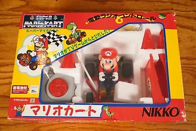 Vintage 1993 Toy Super Mario Kart Nikko Mario RC Car | *COMPLETE IN BOX* | WORKS • $89.99