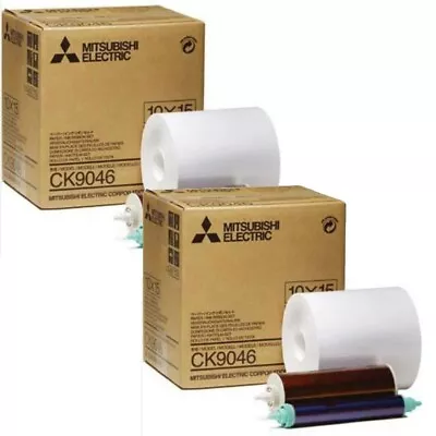 2 X Mitsubishi 6  Wide Paper Roll & Inksheet Print Kit For CP9800 CP9500 #CK9046 • $251.45