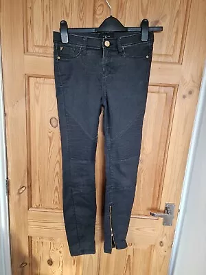 £12.99 • Buy Womens River Island Black Biker Skinny Jeans Size 8