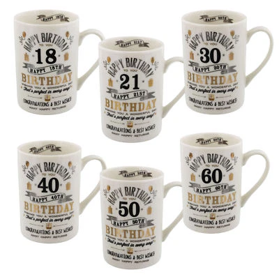 £7.79 • Buy Signography Vintage Range Gift Boxed Birthday Mug - Choose Design
