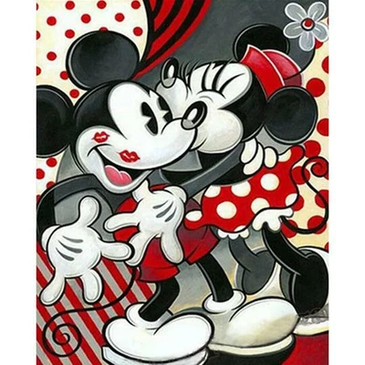 $13.95 • Buy Aus Seller..DIY 5D DIAMOND PAINTING.MICKEY & MINNIE ON BENCH.30x40cm Full Drill 