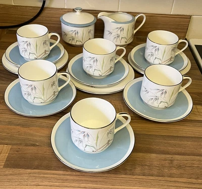 £29.99 • Buy Aynsley Flying Wild Pattern 17 Piece Part Tea Set 1st Quality C1939 Pale Blue
