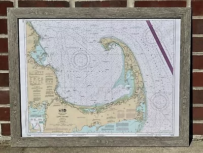 Cape Cod Bay Nautical Chart 13246 20x26” Framed Shatter Proof Plastic Gray Frame • $79.95