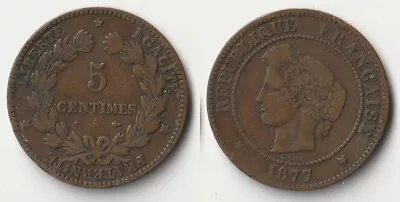 1877 A France 5 Centimes Coin • $7