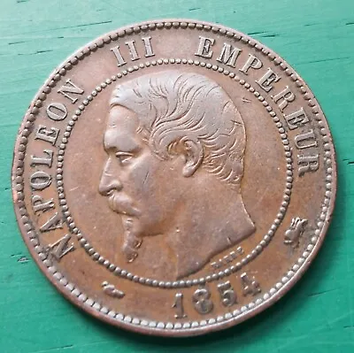 1854D France Napoleon III Bronze 10 Centimes Coin  #698 • £9.95