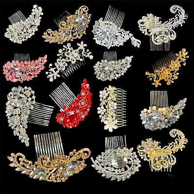 £5.99 • Buy Flower Wedding Hair Pins Comb Bridesmaid Crystal Jewel Diamante Bridal Hair Clip