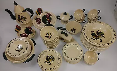 Vintage Mid Century Metlox Poppytrail California Provincial Rooster 50+ Pieces • $191.24