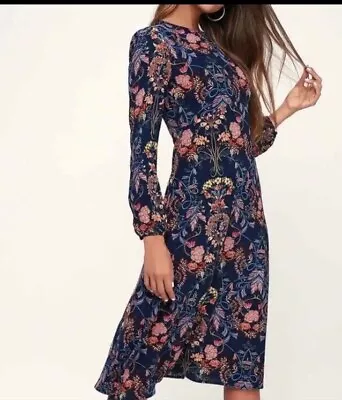 I. Madeline Anthropologie Long Sleeve Garden Splendor Floral Midi Dress Small • $39.99