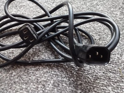 £1 • Buy 3m C13-C14 Power Extension Cable IEC Kettle Lead Male To Female UPS Lead