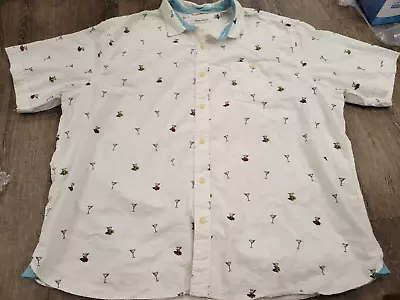 Tommy Bahama Men’s Button Up Short Sleeve Seer-sucker Mix Master Camp Shirt 3XL • $19.99