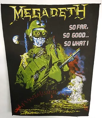 MEGADETH Back Patch - So Far So Good So What - VINTAGE But NEW! - 1988 Original • $160