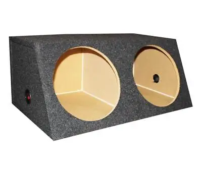 QPower QSMBASS12 Dual 12  Inch Sealed Angled Subwoofer Sub Box Speaker Enclosure • $69.99