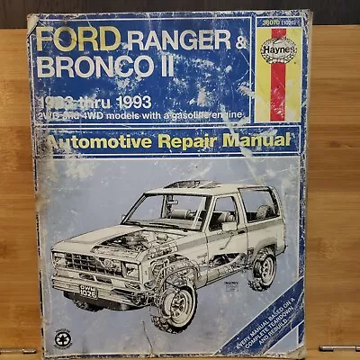 FORD RANGER & BRONCO II Haynes Automotive Repair Manual 1026 • $13.72