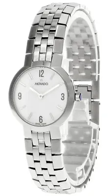 Movado Faceto Stainless Steel White Dial Women's Watch 0605566 • $627.90