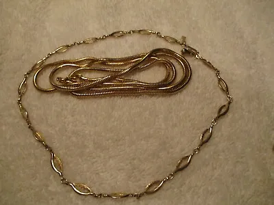 VTG. LOT OF 2 SARAH COVENTRY Necklaces ~Gold Tone 36  Serpentine & Goldtone Link • $12.50