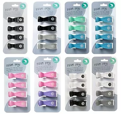 NEW All4Ella Baby Pram Stroller Pegs Clips Attach Muslin 4 Pack Various Colours • $20.90