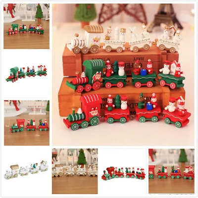 £5.80 • Buy Christmas Wooden Train Decoration Santa Snowman Xmas Ornaments Home Decor Gift