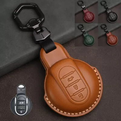 Leather Car Key Fob Case Cover For Bmw MINI Cooper Clubman F54 F55 F56 F57 F60 • $28.50