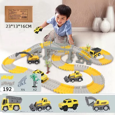 2.5M Rail Children Electric Track Toy Rail Car Engineering Railway Race Set Kids • £9.99