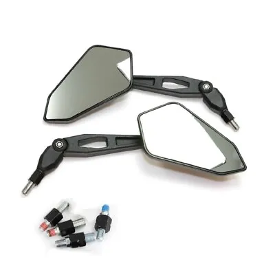 Rear View Mirrors M8/M10 Pair For Yamaha Honda Suzuki Kawasaki BMW Aprilia • £23.98