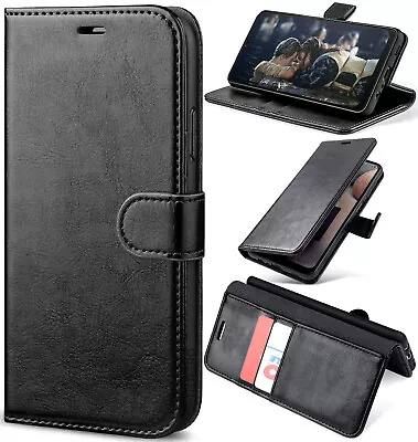 For Huawei Y6 2019 Case Leather Wallet Book Flip Stand Hard Cover For Y6 2019 • £3.79