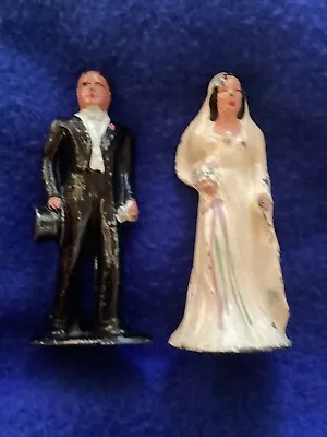 Vintage Barclay Manoil Cast Metal Lead Toy Figures Bride And Groom Wedding • $29.95