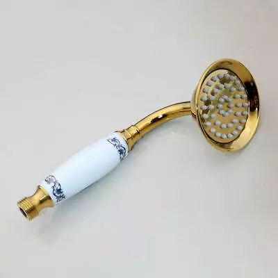 £16.19 • Buy Luxury Gold Brass & Ceramics Telephone Water Saving Hand Held Shower Head Sprays