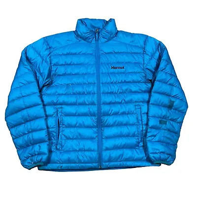 Marmot Duck Down Jacket 700 Fill Blue Men's Size Medium Full Zip Winter Coat • $44.95