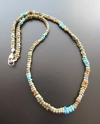 NILE  Ancient Egyptian Faience Amulet Mummy Bead Necklace Ca 600 BC • $45